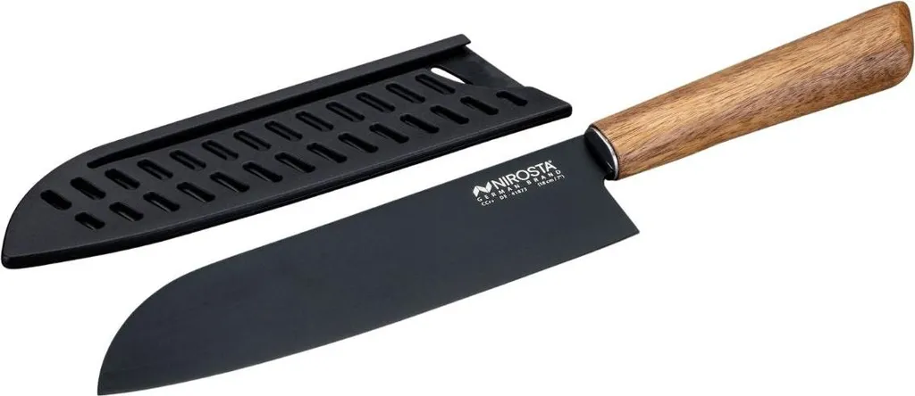 NIROSTA 41873 Flow Fair Santoku 18cm - Acciaio Inox e Acacia FSC