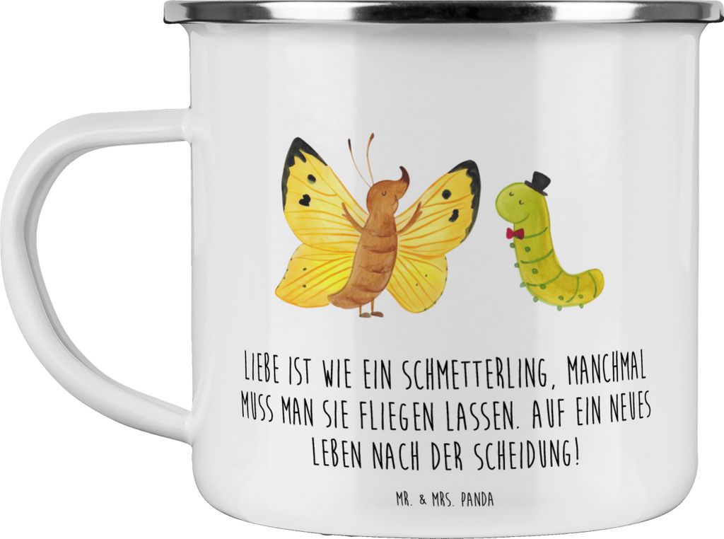 Mr. & Mrs. Panda Pott Scheidung Neuanfang - Weiß - Geschenk, Blechtasse, Heiraten, Hoffnung, inspirierende Zitate, Geschenke, tröstende Worte, He...