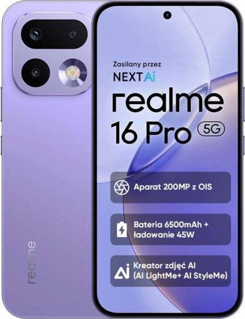 realme 16 Pro, 17,3 cm (6.8"), 1280 x 2800 px, 8 GB, 256 Zdjęcie produktu 
