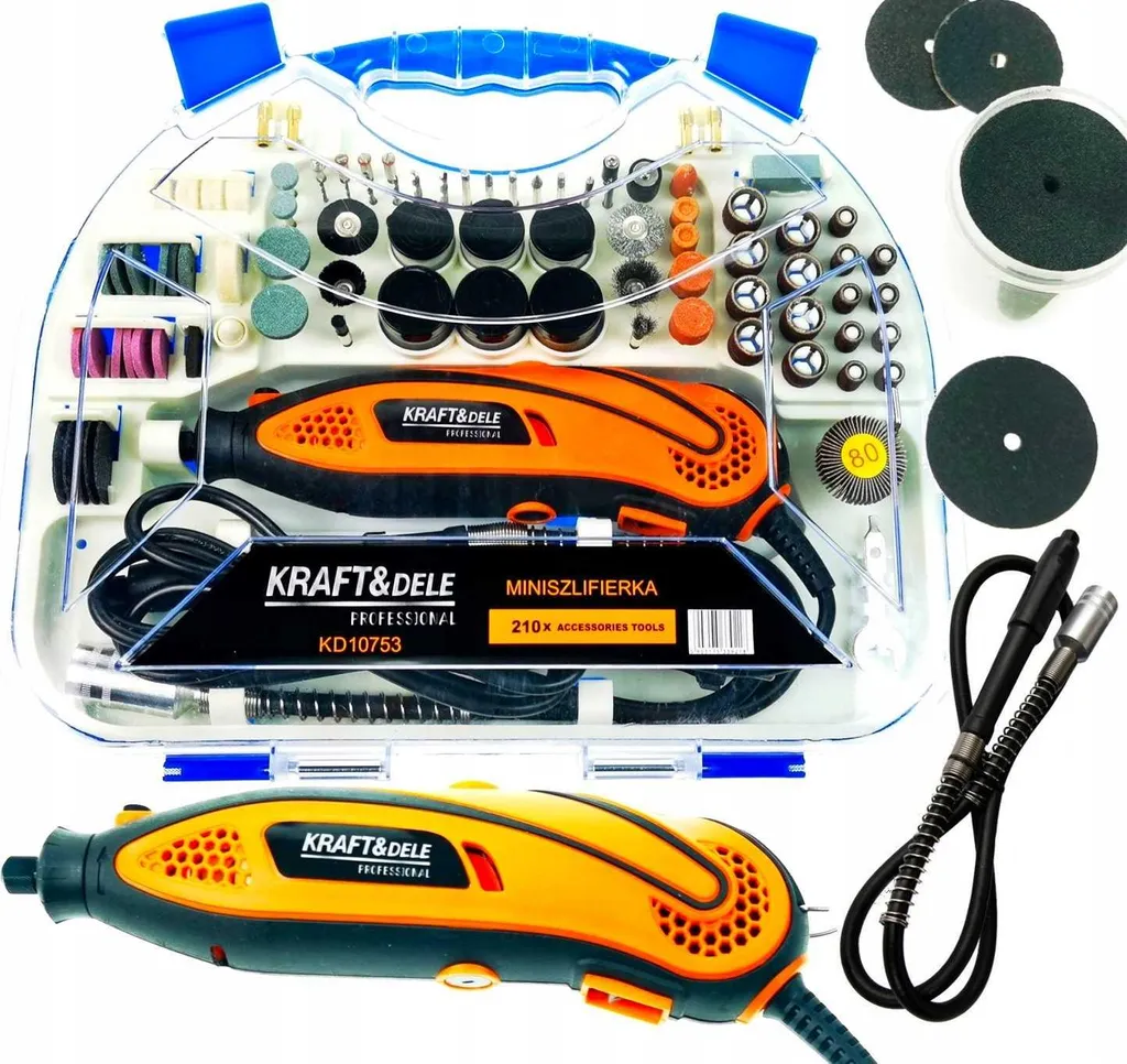 Mini-meuleuse droite Kraft & Dele KD10753 270W avec ses accessoires - 11