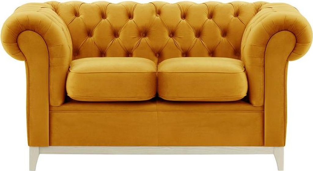 Zweisitzer-Sofa Chesterfield Wood-Velluto 8-white