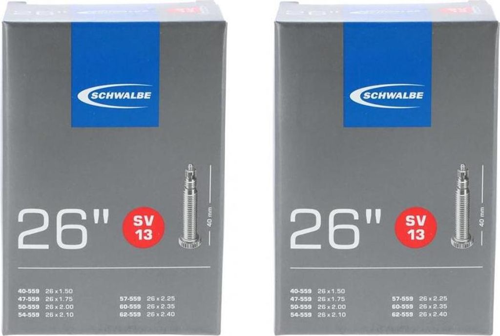 2x Schwalbe SV 13 Fahrradschlauch 26" 40/62-559 Produktbild 