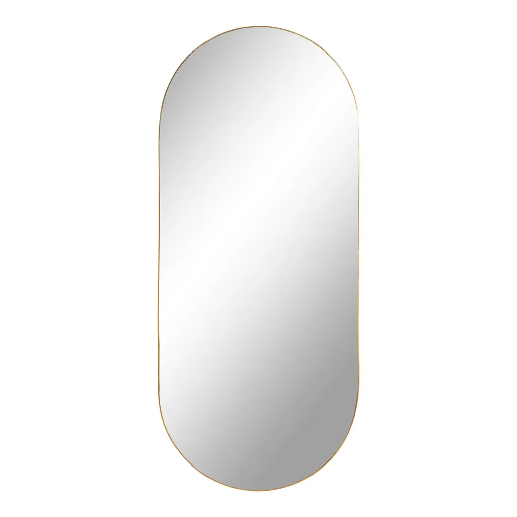 Miroir Jersey en laiton massif 80x35 cm - Cadre extra-fin en acier brossé