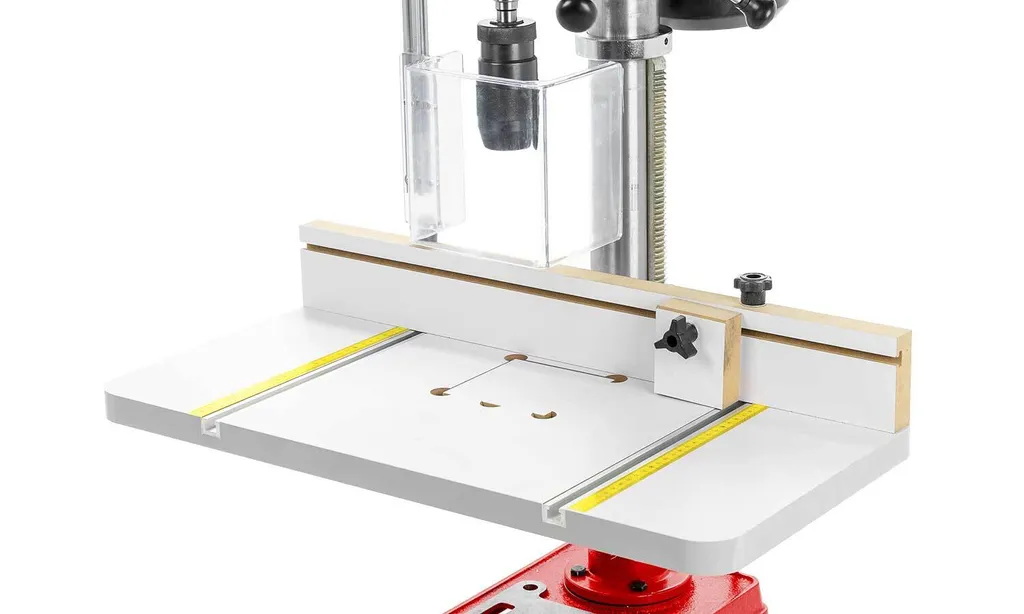 Table pour perceuse à colonne robuste en MDF et rails en aluminium