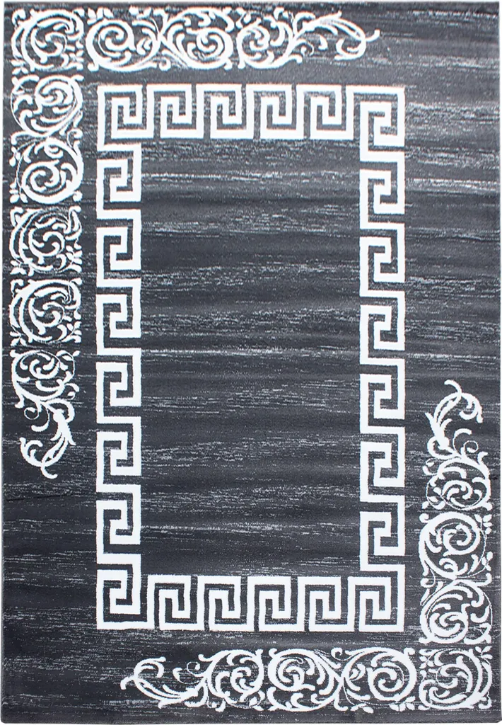 Tapis de Salon Moderne 120x170 cm Teppium à Motifs Géométriques Gris
