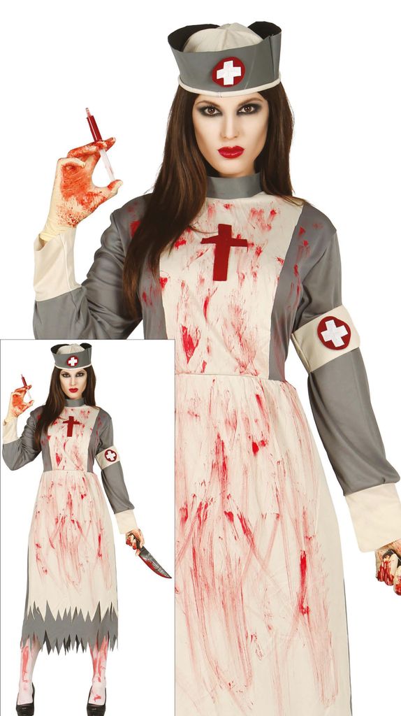 Zombie Nurse Halloween Scary Outfit Bloody Doctors Disguise Zdjęcie produktu 