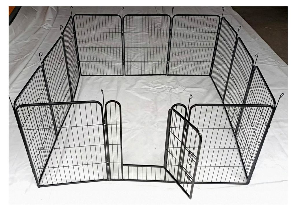 Welpenauslauf Gehege Zwinger Laufstall Hundezaun Tiergehege Hundekäfig Gitterzaun Auslauf 12-teilig 80 cm hoch