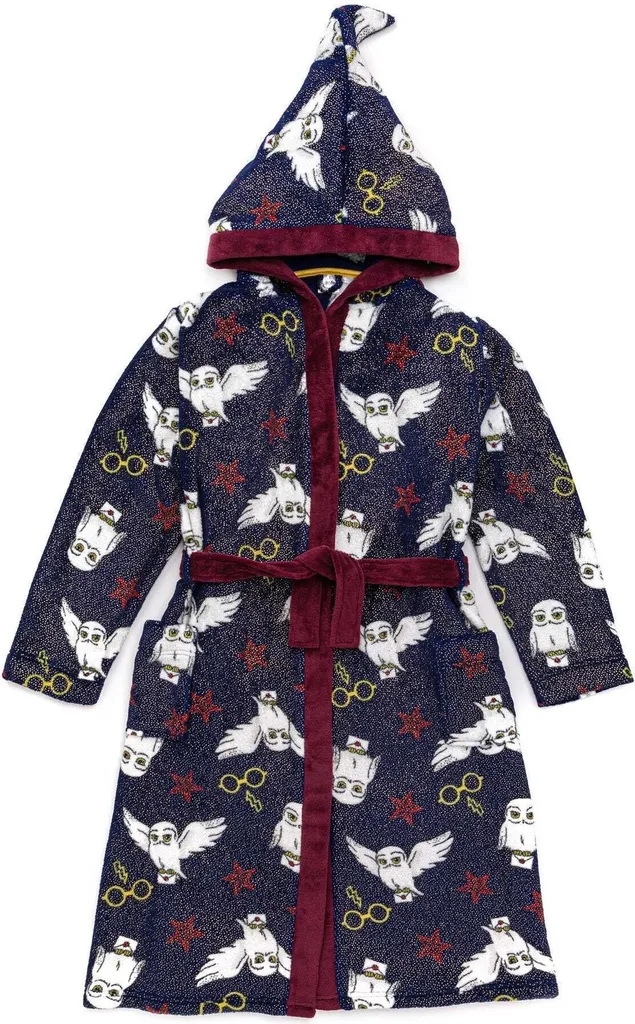 Robe de Chambre Harry Potter NS6595 Bleu Marine Molletonnée Taille 164