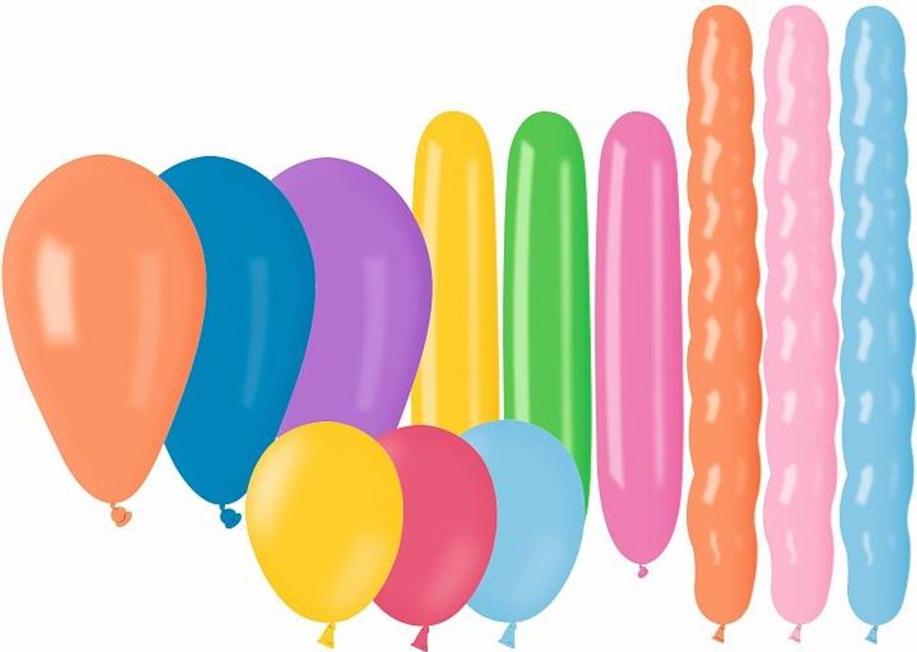 Zestaw balonów mix, różne kolory i rozmiary, 25 sztuk