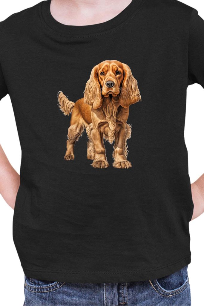 Kinder T-Shirt Dogs Breeds Cocker Spaniel Dog Breed 005, 5-6 Jahr - 116 / Schwarz