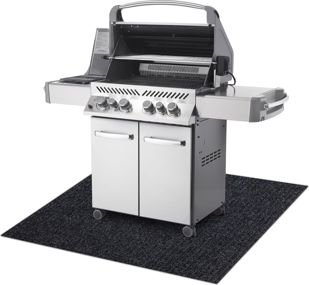 Grillschutzmatte GIN 2057 für die Terrasse, Outdoor - Anthrazit Grau 80x200 cm