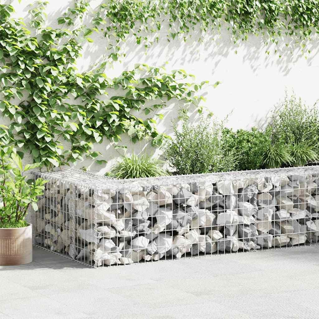 vidaXL Gabionenwand mit Abdeckung Verzinkter Stahl 900×50×50 cm