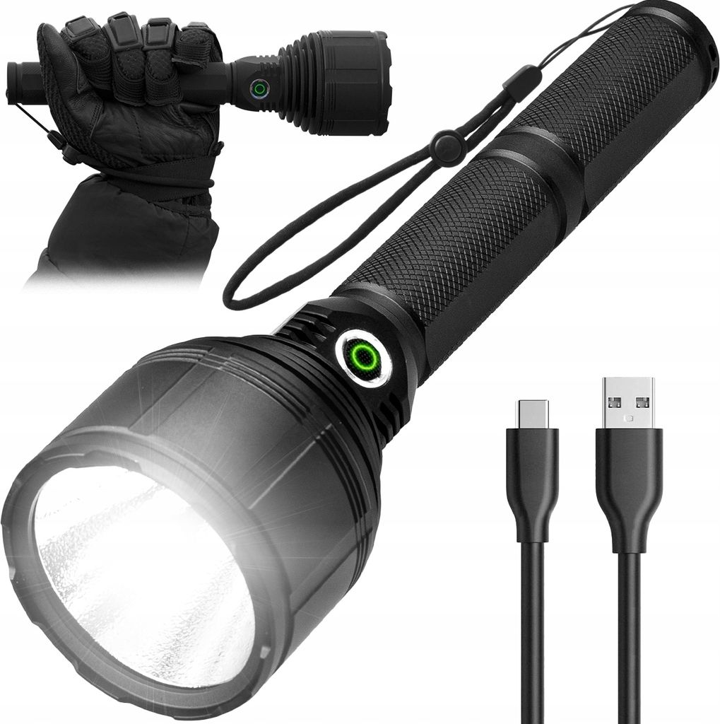 Vayox Taschenlampe VA0043 Pro Series | 3000lm | IPX6 | 10000mAh | 5 Modi | USB-C | Schwarz