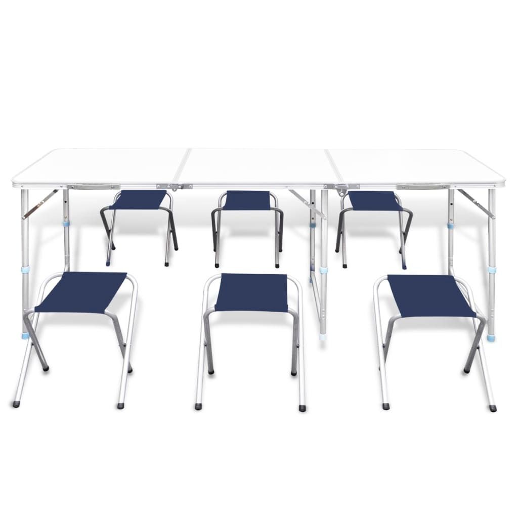 vidaXL Table de camping pliante avec 4 tabourets Hauteur Image du produit 