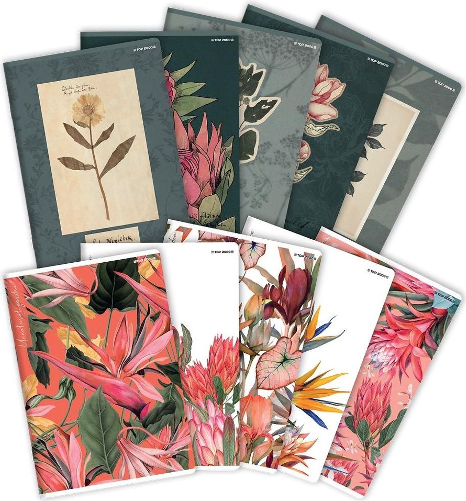 Notizbuch A5 60k Linie Blumen Lack Top2000