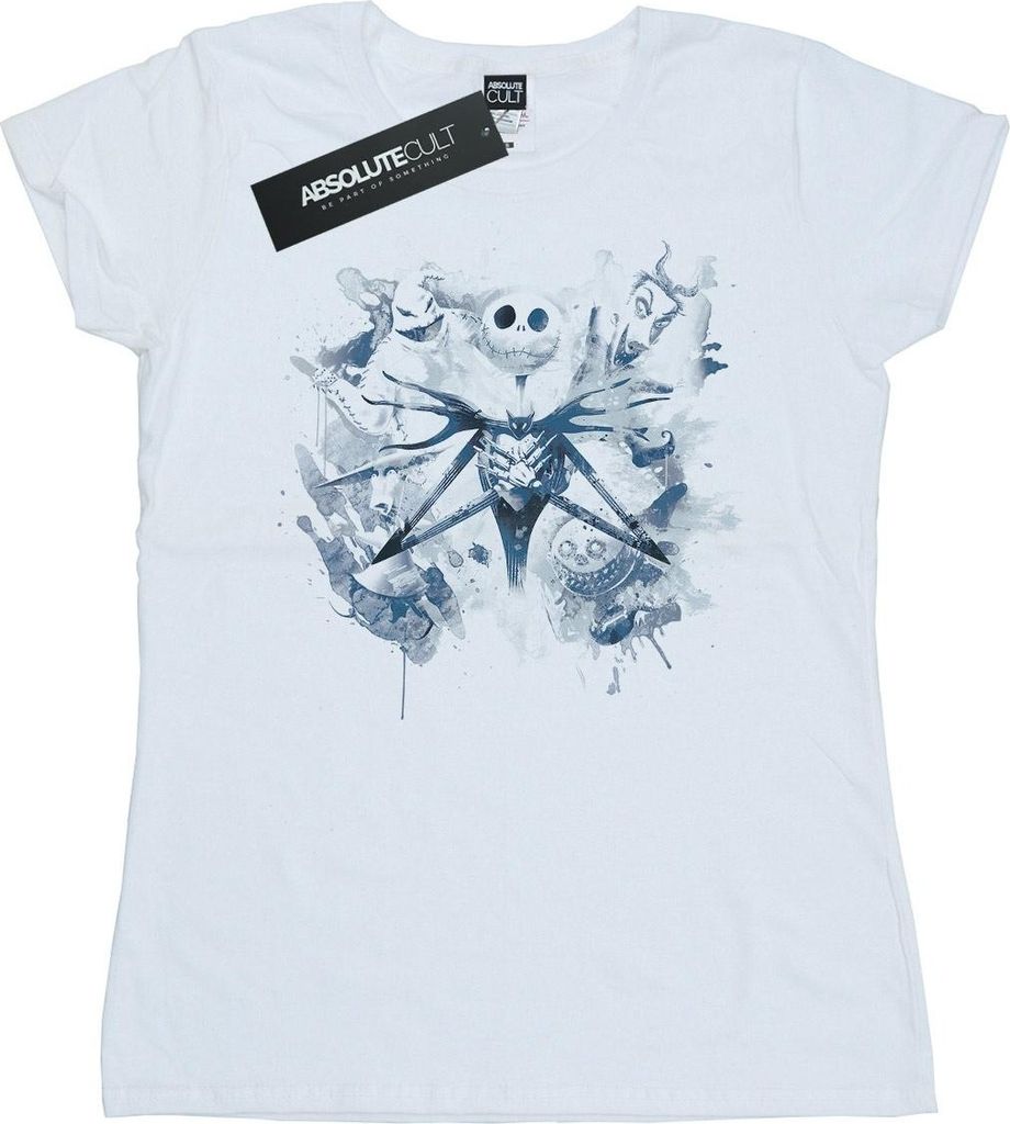 Disney - "Nightmare Before Christmas Paint Spray Carers" T-Shirt für Damen BI35610 (S) (Weiß)