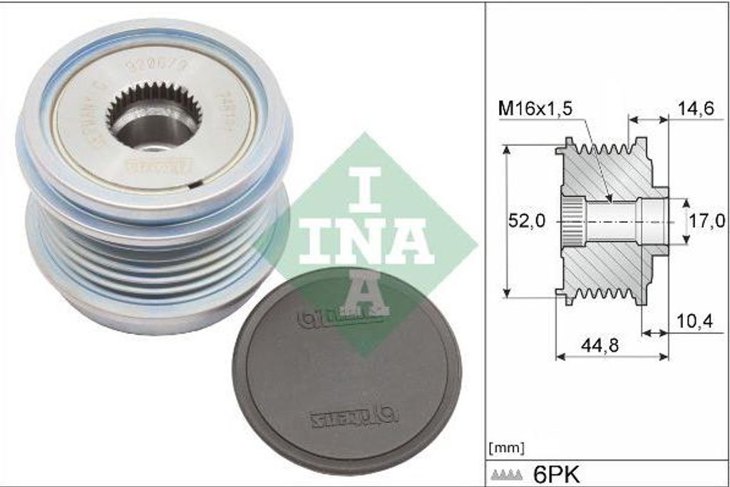 INA 535 0343 10 Freilauf Lichtmaschine OE 04L903021B kompatibel mit A3 8V, A3 8Y, A4 8W, Q2, Q3, Alhambra, Arona, Ateca, Ibiza, Leon, Tarraco, Karo...