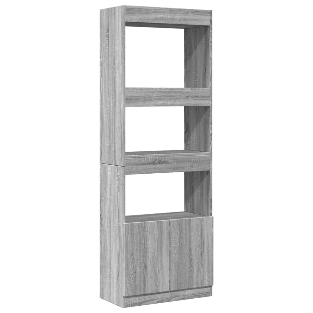 vidaXL Credenza 63x33x180 cm Grigio Sonoma materiale a base di legno - 1