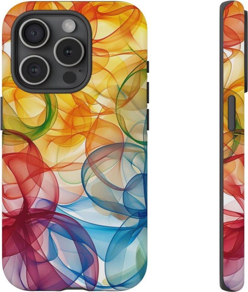 Bunte abstrakte Farbformen – Hülle Kompatibel mit iPhone 15 Pro