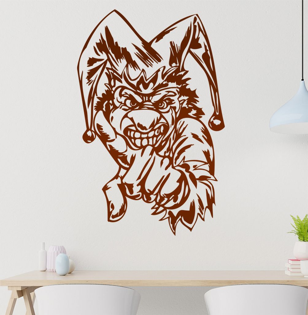 Harlekin Wandtattoo in 6 Größen - Wandaufkleber Wall Sticker - Dekoration, Küche, Wohnzimmer, Schlafzimmer, Badezimmer