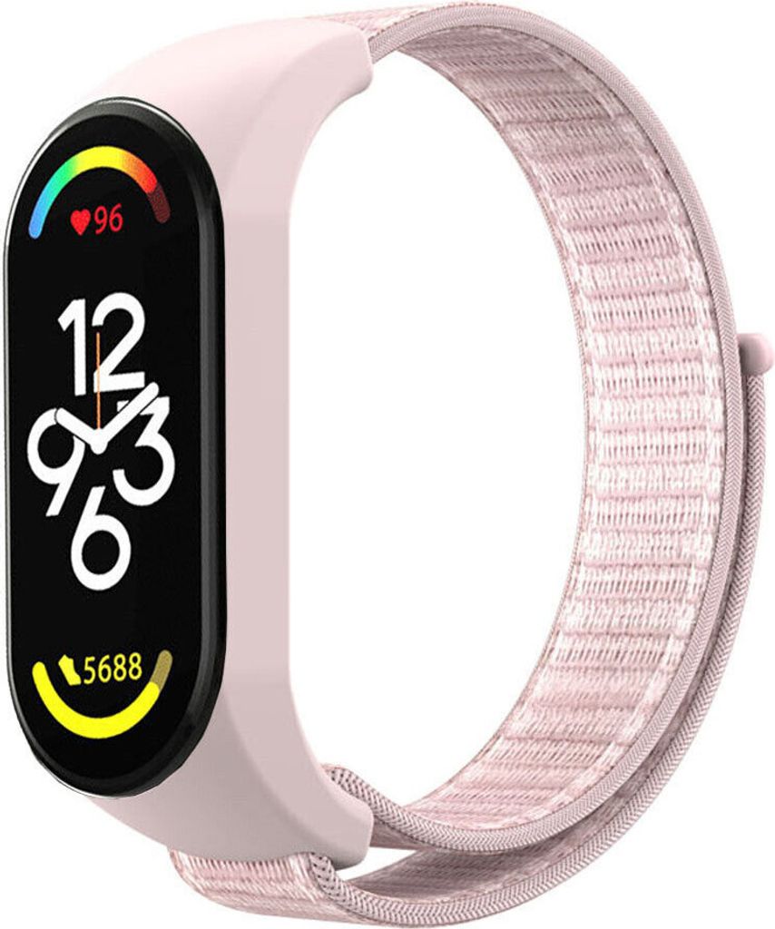 Strap-it Xiaomi Mi Band 7 Nylonarmband (Hellrosa) Produktbild 