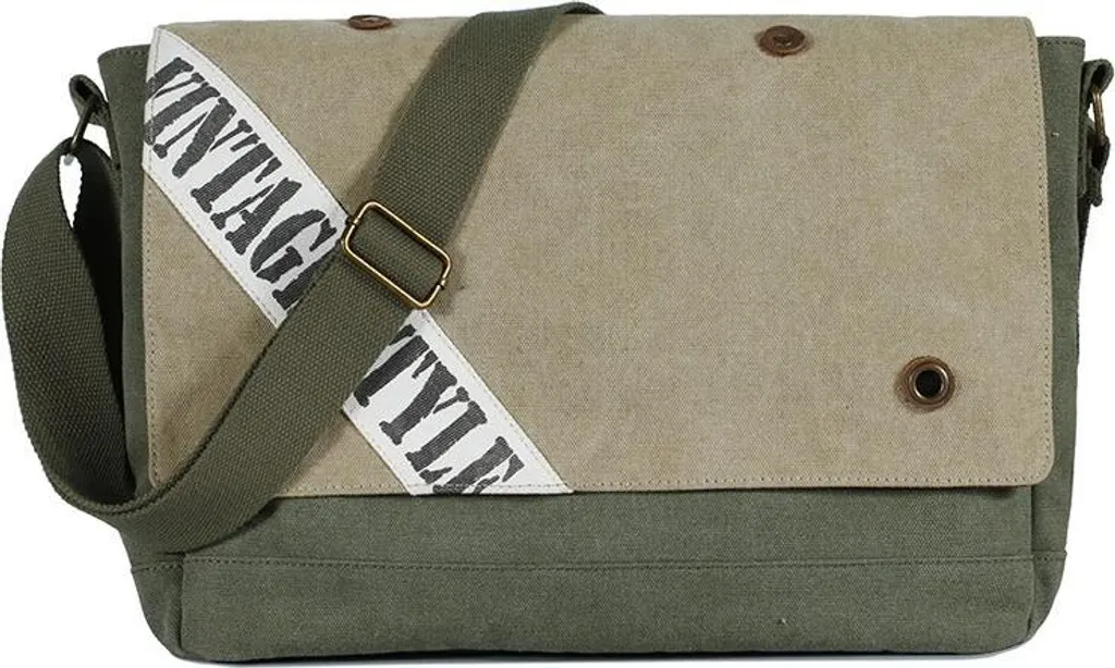 Sac Messager Imperméable en Toile Verte Homme - Modèle Respirant INF