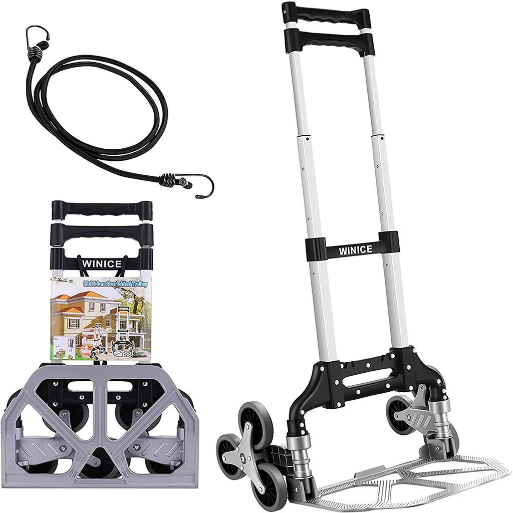 6-Räder Aluminium Treppen-Sackkarre Transportkarre Treppensteiger Einkaufen Set 