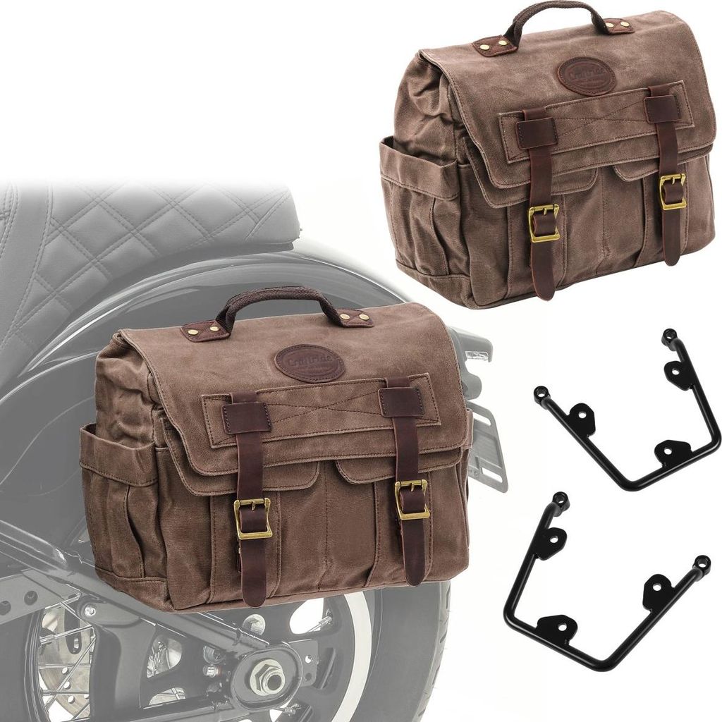 Set 2x Satteltaschen + Halter für Honda Rebel 1100 21-25 CV1F-braun