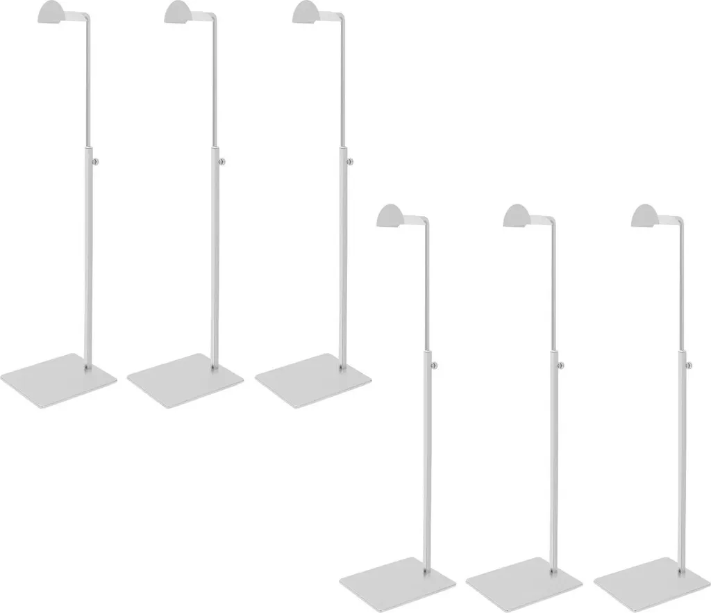 Présentoir sac à main en titane robuste ajustable 40-66cm argent - 6 pièces
