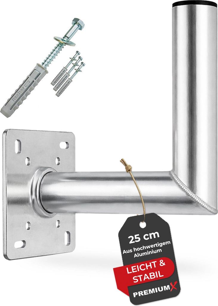 PremiumX 25cm Wandhalter Aluminium für Wandmontage Produktbild 