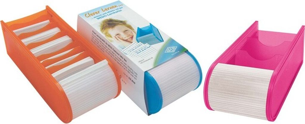 WEDO Lernkartei DIN A8 quer inkl. 100 Karteikarten blau