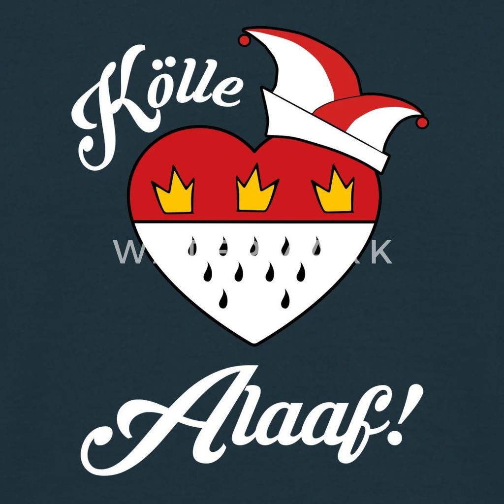 Spreadshirt Kölle Alaaf Herz-Wappen Kostüm Für Karneval Männer T-Shirt, S, Navy