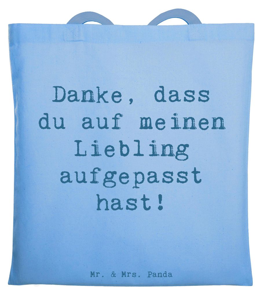Mr. & Mrs. Panda Schultasche Spruch Dank an Hundesitter - Sky Blue - Geschenk, Laptoptasche, Liebe, Emotional, Shopping Tasche, Aufmerksamkeit, Bed...