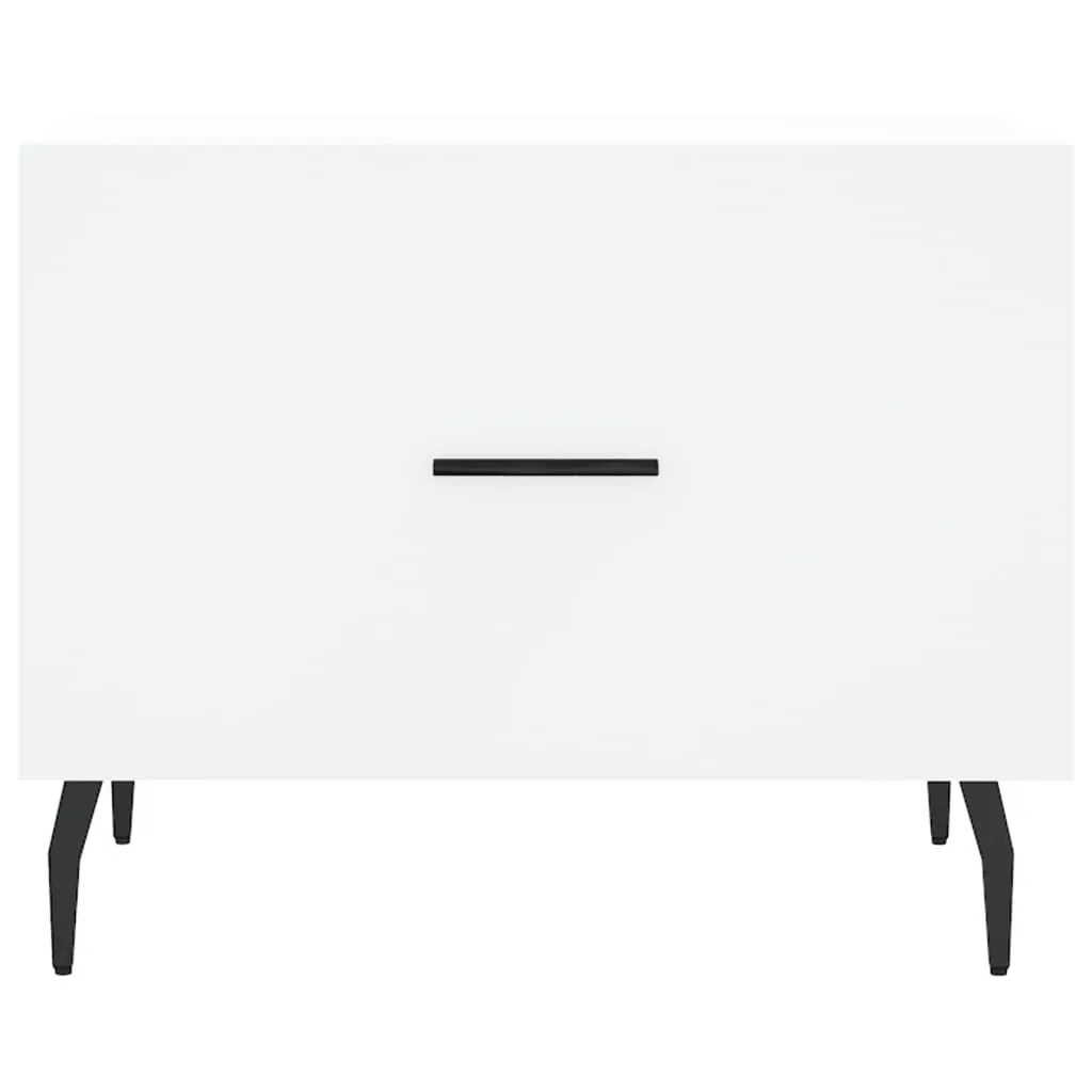 Offerta Set 2 Tavolini Bianchi Quadrati 50 cm - Legno Robusto - 6