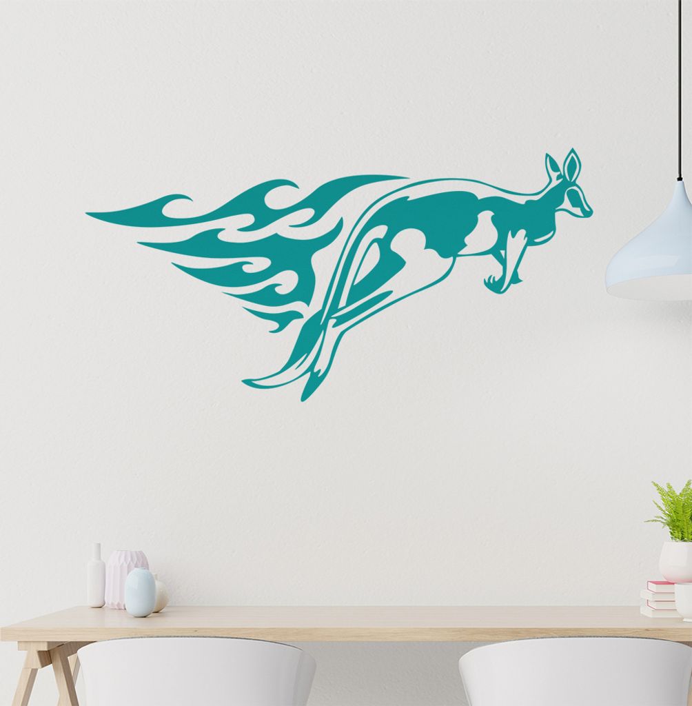 Tribal Känguru Wandtattoo in 6 Größen - Wandaufkleber Wall Sticker - Dekoration, Küche, Wohnzimmer, Schlafzimmer, Badezimmer