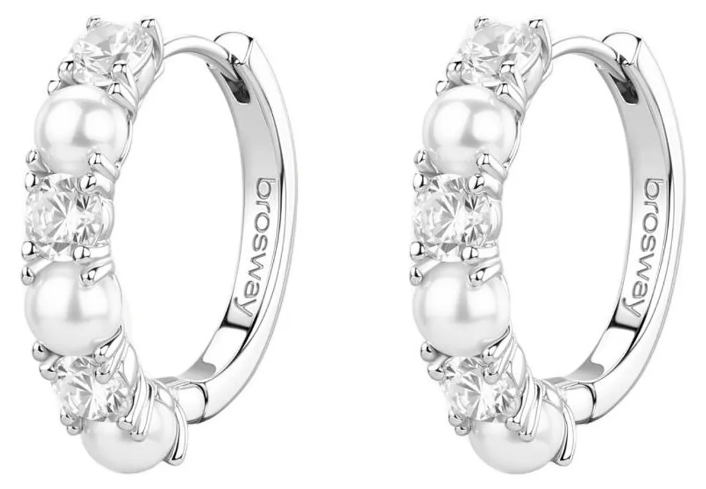 Bague perle et argent pour femme sertie de zircons brillants FIW176