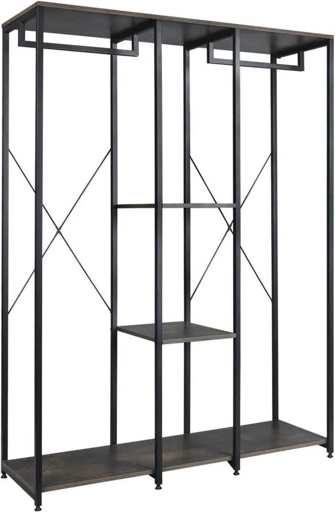 Armadio Aperto Design Industriale Bianco: Scaffale Guardaroba in Metallo
