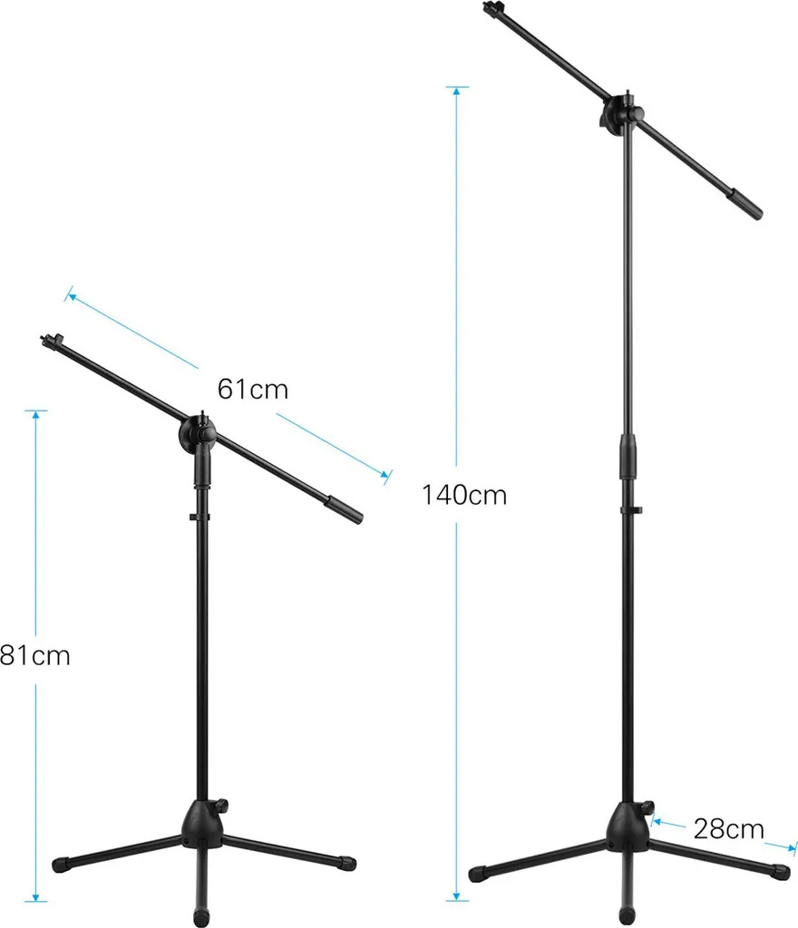 Trépied éclairage 140cm en alliage d'aluminium avec support téléphone