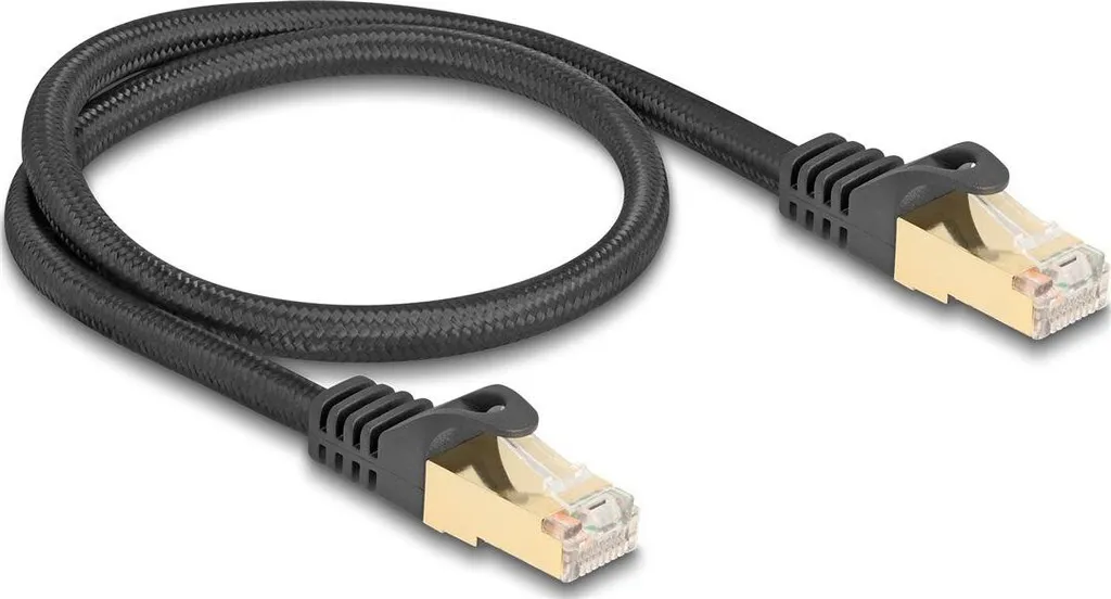 Cavo Patch Delock Cat.6A S/FTP 0,5m - Nero Minimal per Connessioni Premium