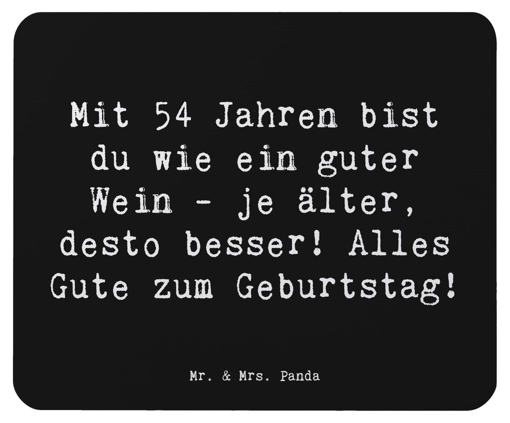 Mr. & Mrs. Panda Mousepad Spruch 54. Geburtstag Wein - Schwarz - Geschenk, Happy Birthday, alles Gute, mauspad laptop, Alter, Mouse Pad, Jahre, com...