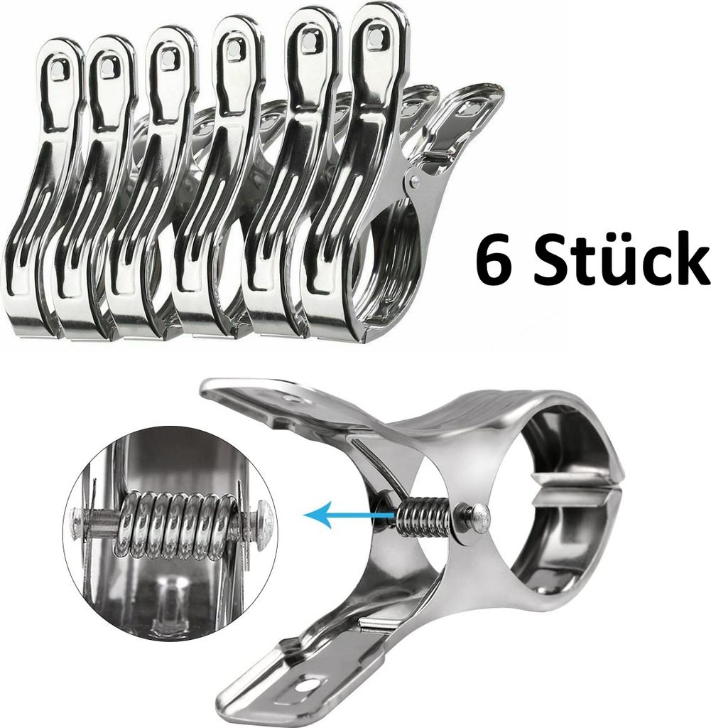 6x Strandtuch Klammern, XXL Wäscheklammern, Badetuch Clips, Produktbild 