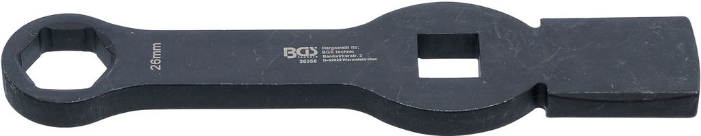 BGS Schlag-Ringschlüssel Sechskant mit 2 Schlagflächen SW 26 mm - 35356