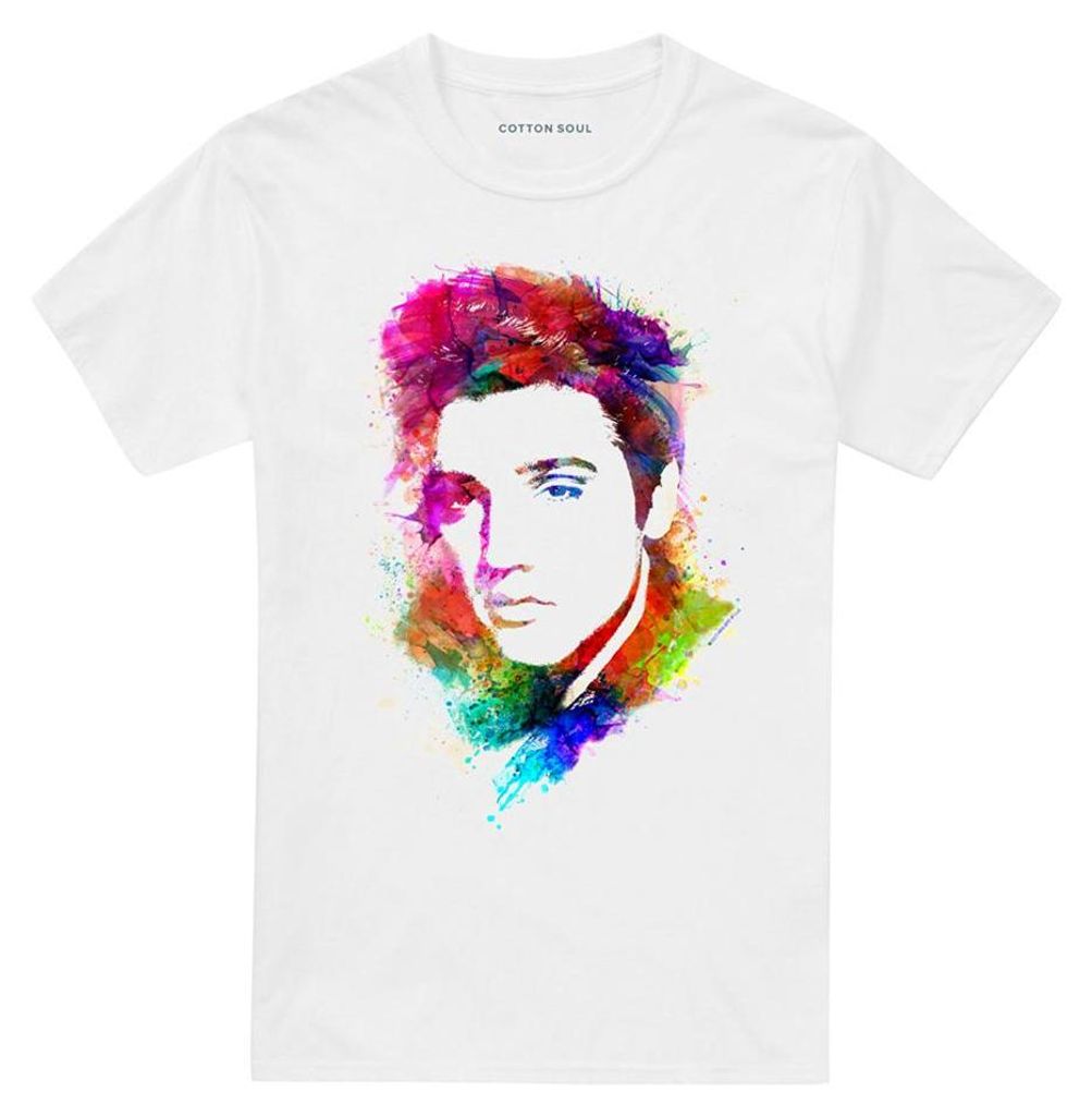 Elvis Presley - "King" T-Shirt für Herren/Damen Uni TV33450 (3XL) (Weiß)
