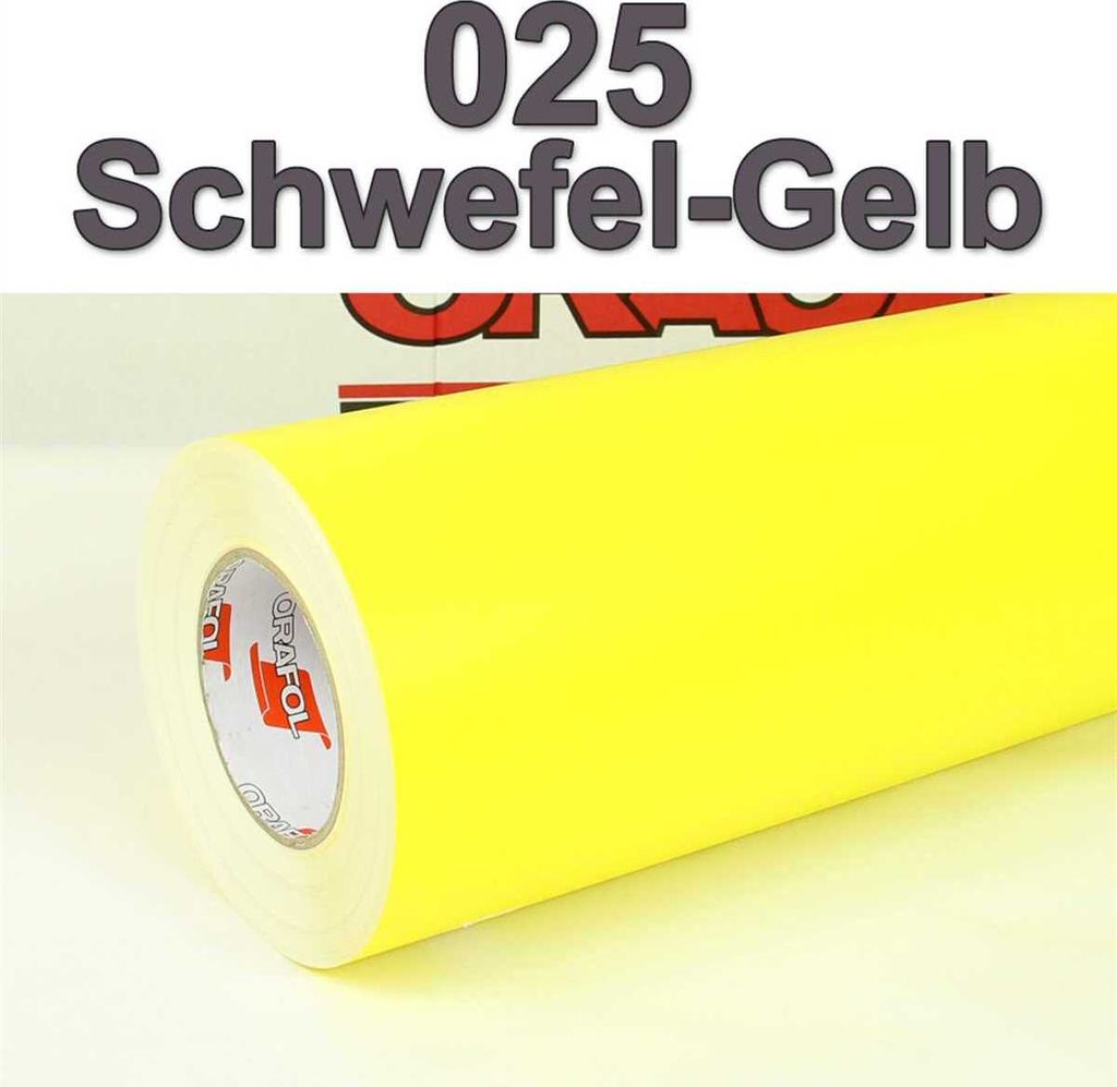 (6,95€/m²) Oracal Möbelfolie 025 Schwefelgelb Matt 31,5 cm Breite Laufmeterware selbstklebende Folie Plotterfolie Klebe Folie Oracal 631 matt...