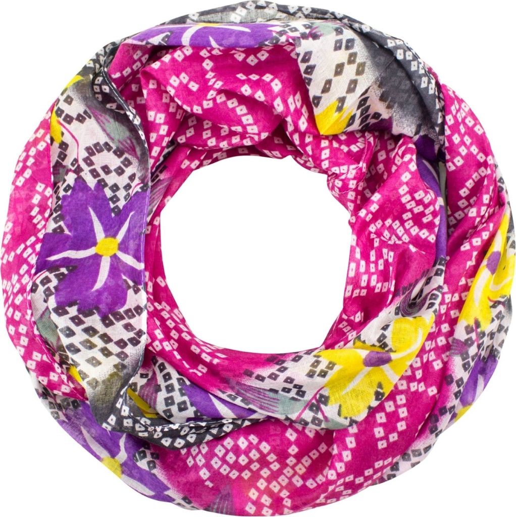 Sunsa Damen Loop Schal. Baumwolle Schlauchschal. Dünn Loopschal mit Blumendesign