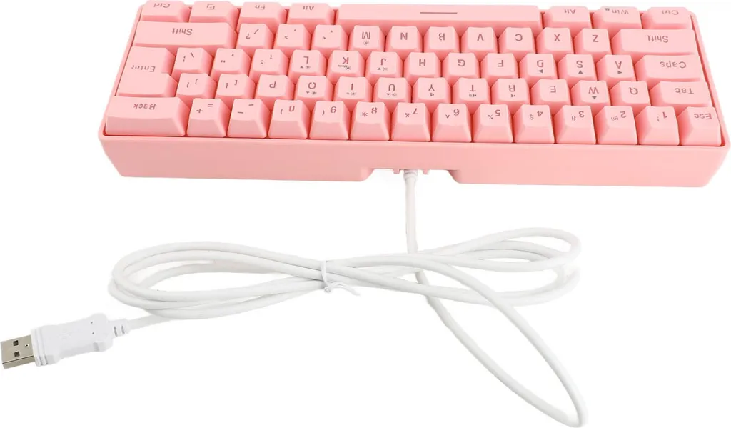 Mini clavier mécanique rose V700 avec rétroéclairage LED RGB