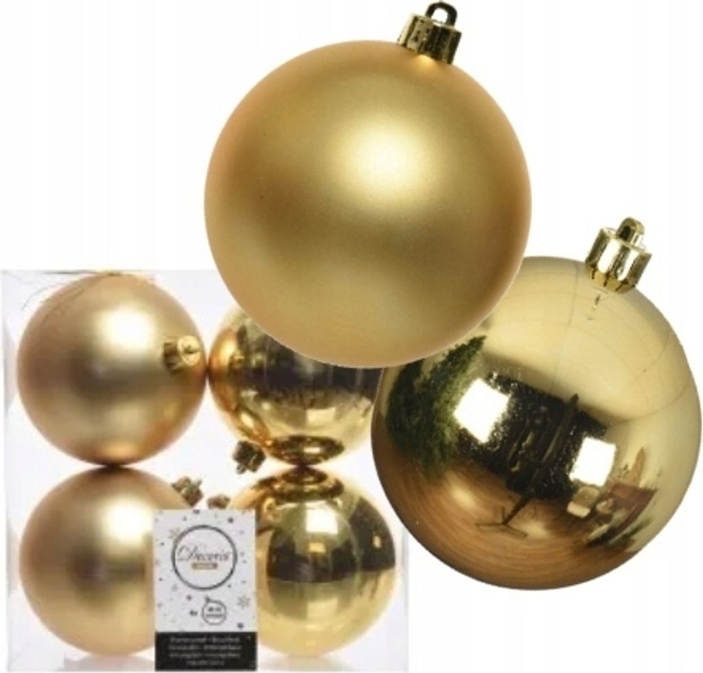 Goldene runde Kunststoffkugeln unzerbrechlich Satz von 4 Produktbild 