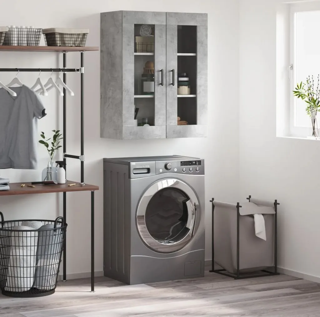 The Living Store armadio a muro grigio cemento 69,5x34x90 cm