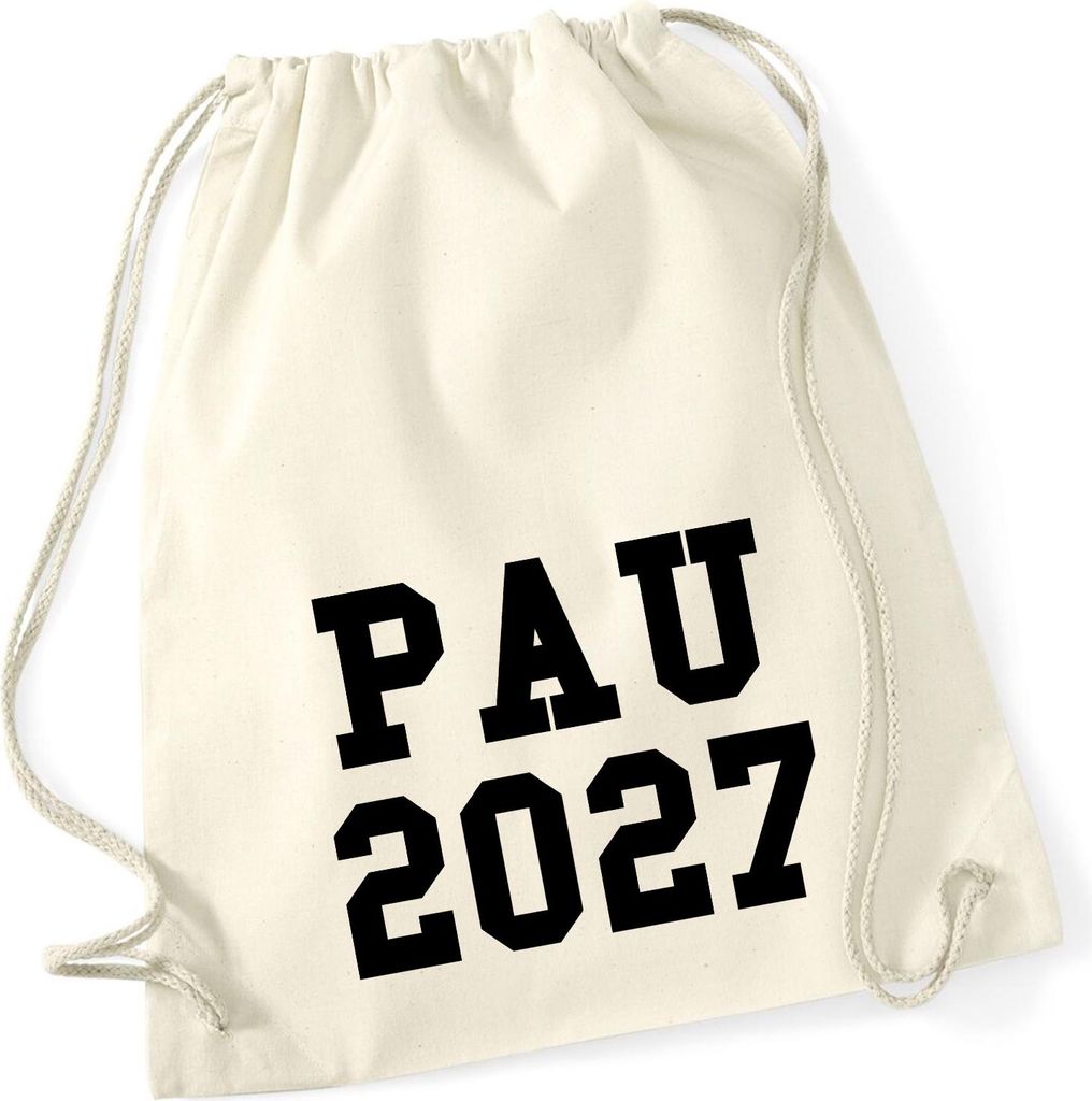 Huuraa Turnbeutel PAU 2027 Abschluss Spanien 12 Liter Natural Baumwolle Rucksack Geschenkidee
