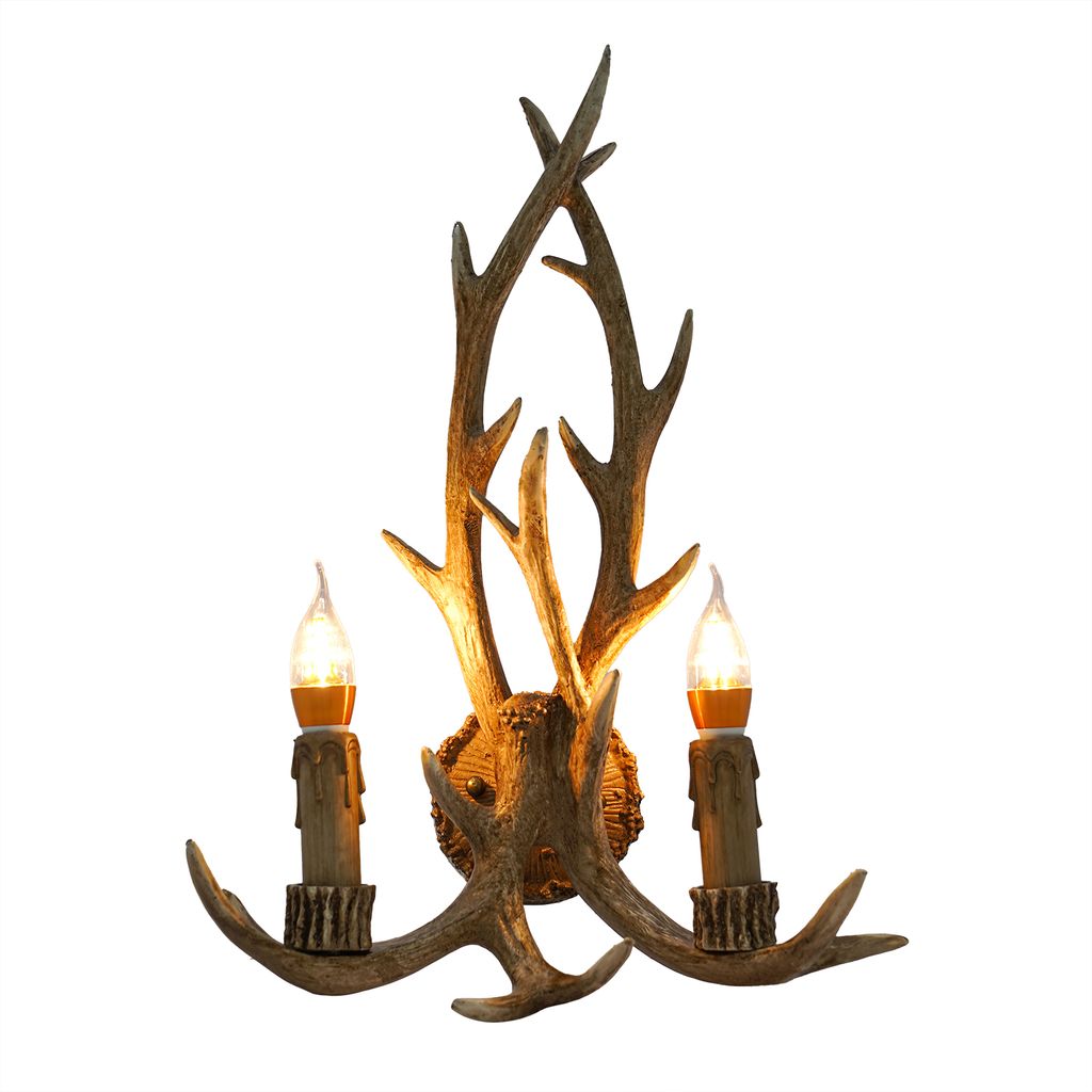 Wandleuchten mit Geweih E14 Antler Wandleuchter 40W